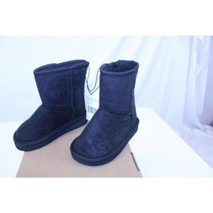Faux Suede Black Winter Boots Faux Fur Lined 8 Toddler